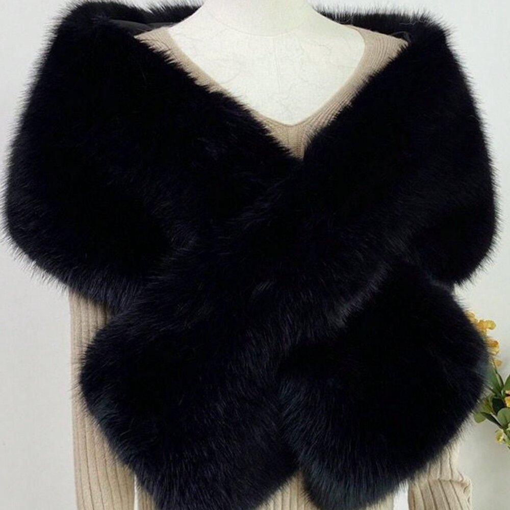 more colors: Casual Women's Faux fur Shawl Collar Wrap - Picture 8 of 13